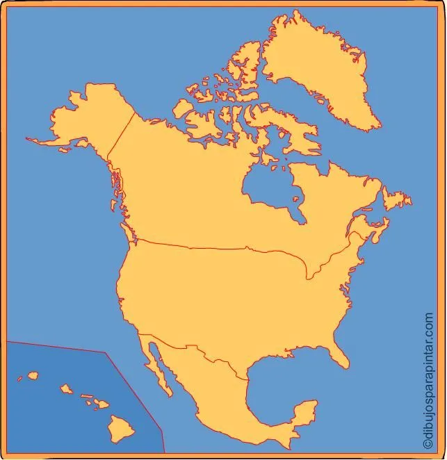 Mapa interactivo de Norteamérica Países de Norte América. Dibujos ...