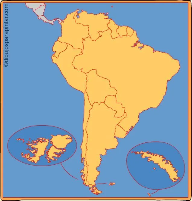 Mapa interactivo de Sudamérica Países de Sudamérica. Dibujos para ...