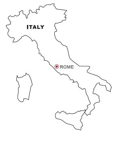 Mapa de Italia para colorear ~ Dibujos para Colorear Infantil