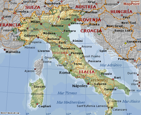 Mapa de Italia - Viajar a Italia