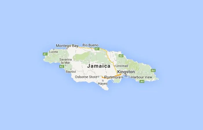 Mapa de Jamaica, donde está, queda, país, encuentra, localización ...