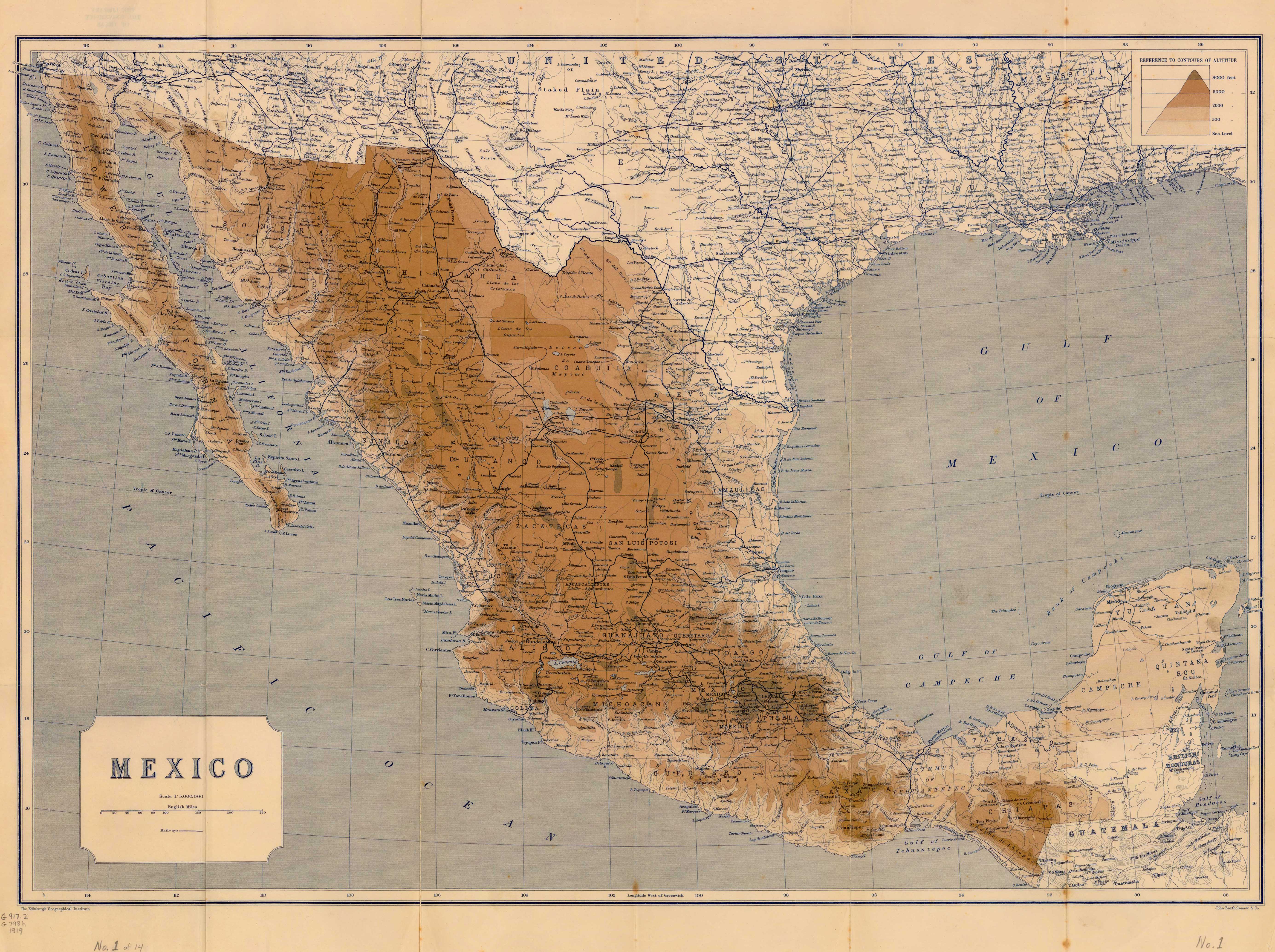 Mapa de México 1919 - Tamaño completo Mapa de México 1919 - Tamaño completo