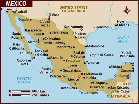 Mapa de la republica mexicana con nombres y capitales a color - Imagui
