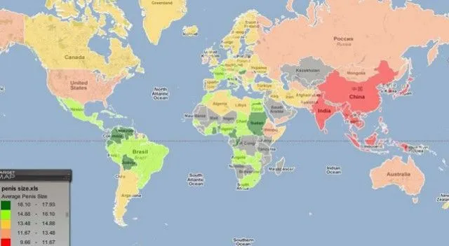 El mapa del món per saber els països amb els penis més grans [FOTO ...