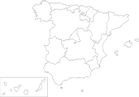 Mapa-Mudo-de-Espana-mostrando- ...