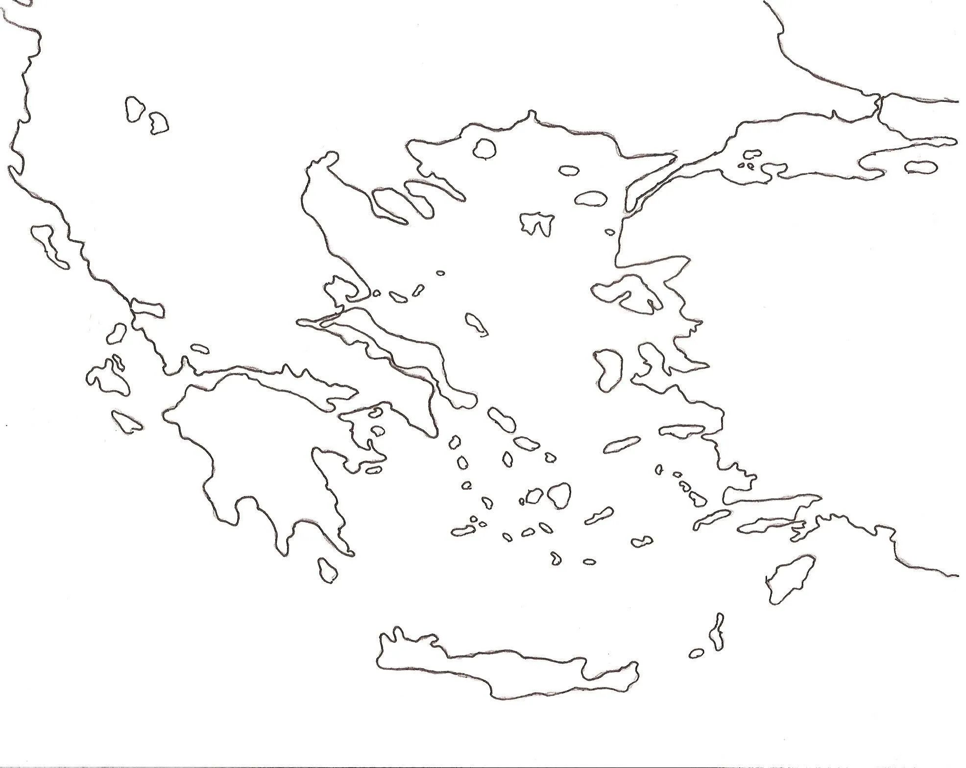 Mapa mudo de Grecia | Harry Potter y el Hacedor de Reyes