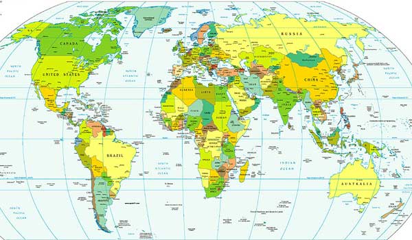 Mapa mundi con sus continente - Imagui