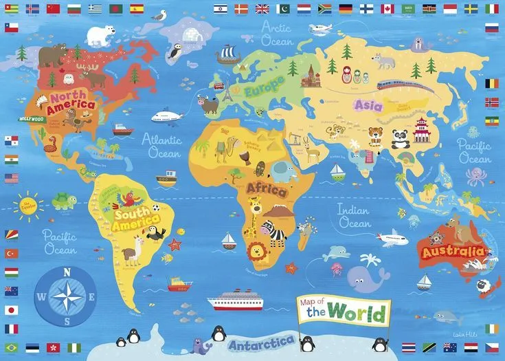 mapa mundi niños | Mapas | Pinterest | World Maps, World Map ...
