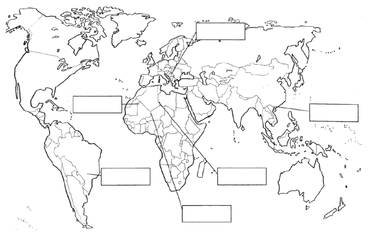 Mapa del mundo en blanco con nombres - Imagui