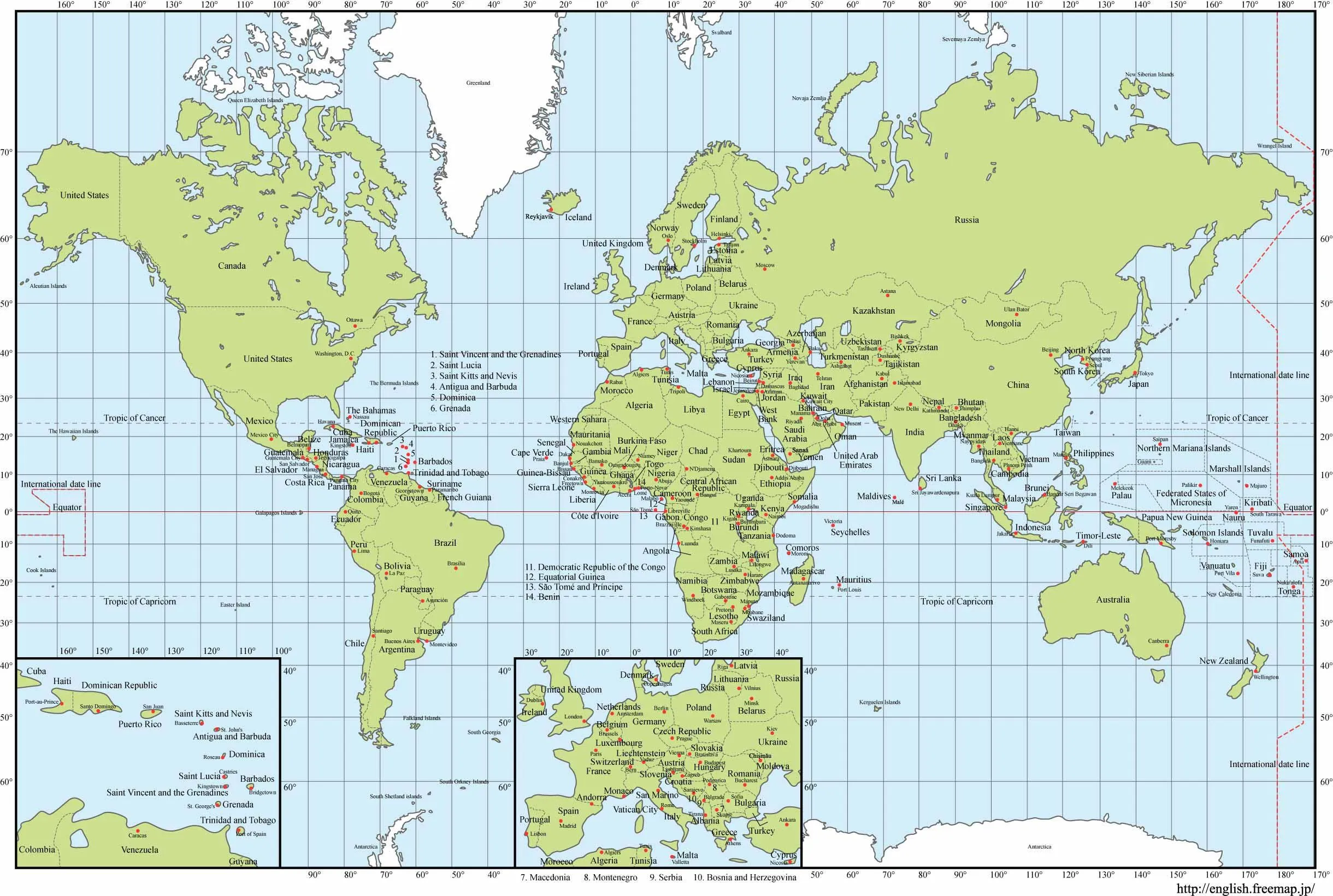 Mapa del mundo con nombres y capitales EPS by GianFerdinand on ...
