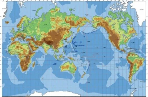 Mapa del mundo con topografía vector | Descargar Vectores gratis