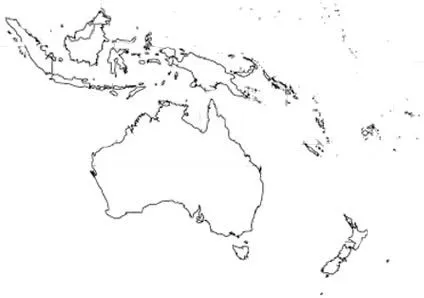 Mapa de oceania para colorear - Imagui