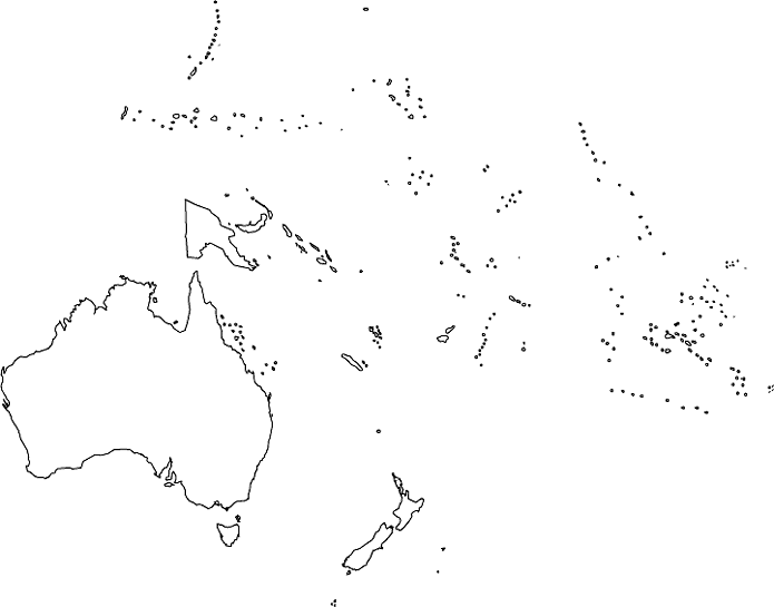 Mapas de Oceanía para colorear sin nombres - Imagui