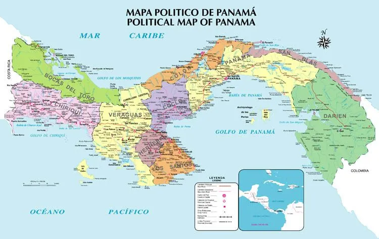 Mapa de Panama - America Central