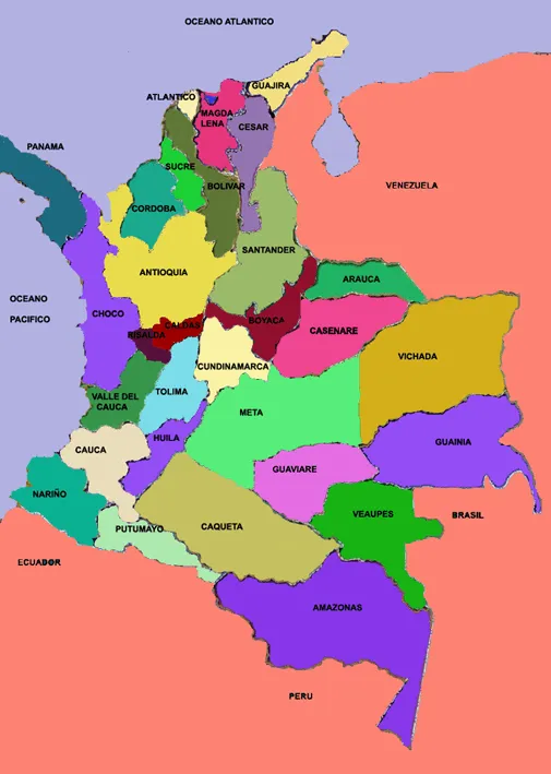 Mapa politico administrativo de colombia - Imagui