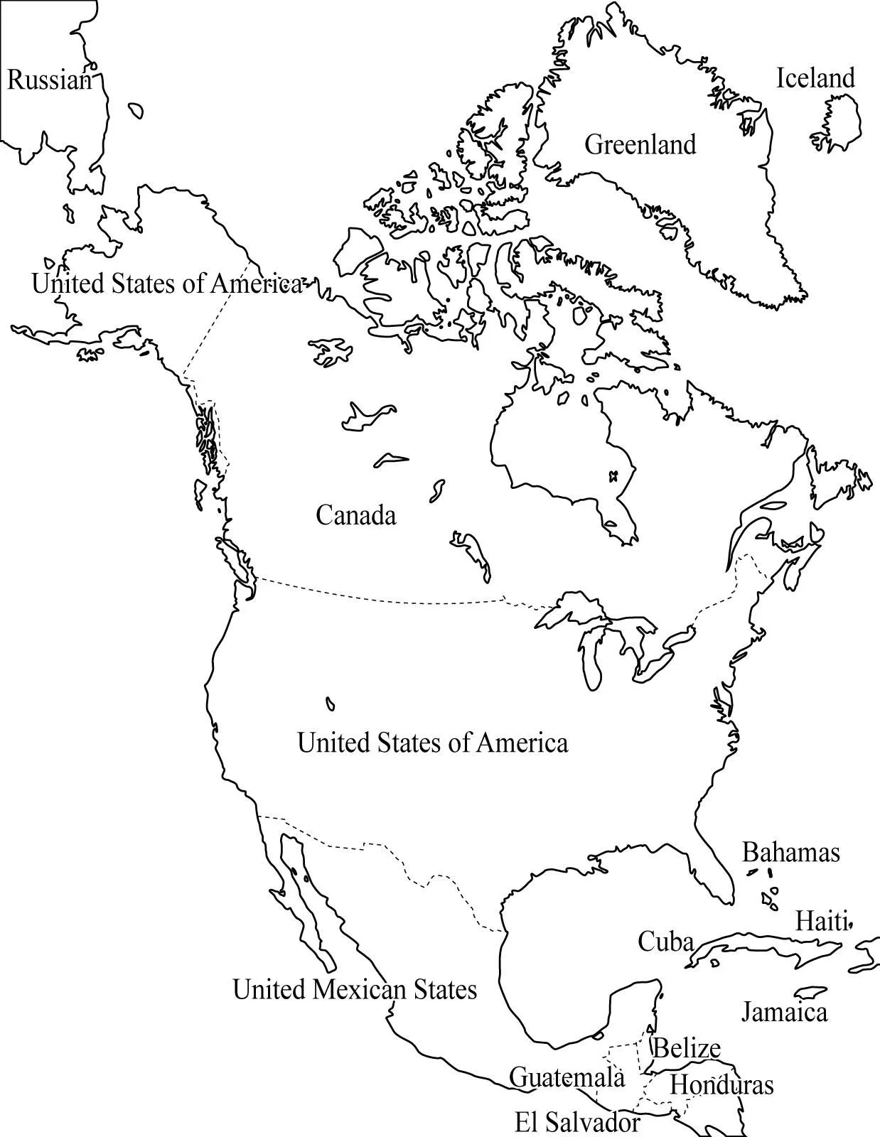 Mapa político de América del Norte para imprimir Mapa de países de ...