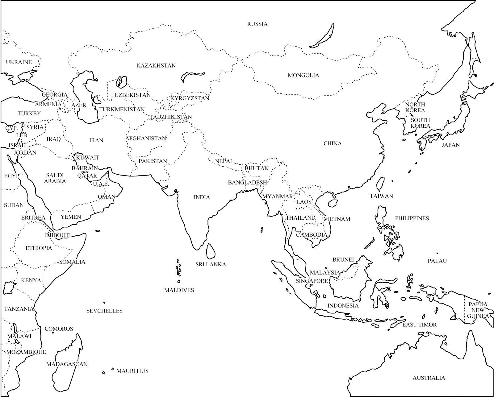 Mapa político de Asia para imprimir Mapa de países de Asia ...