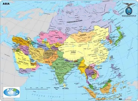 Mapa Politico Asia - LocuraViajes.com