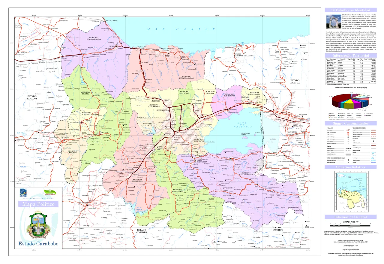 Mapa politico del estado carabobo | Guías, Proyectos, Investigaciones de  Estudios del Gobierno Local | Docsity