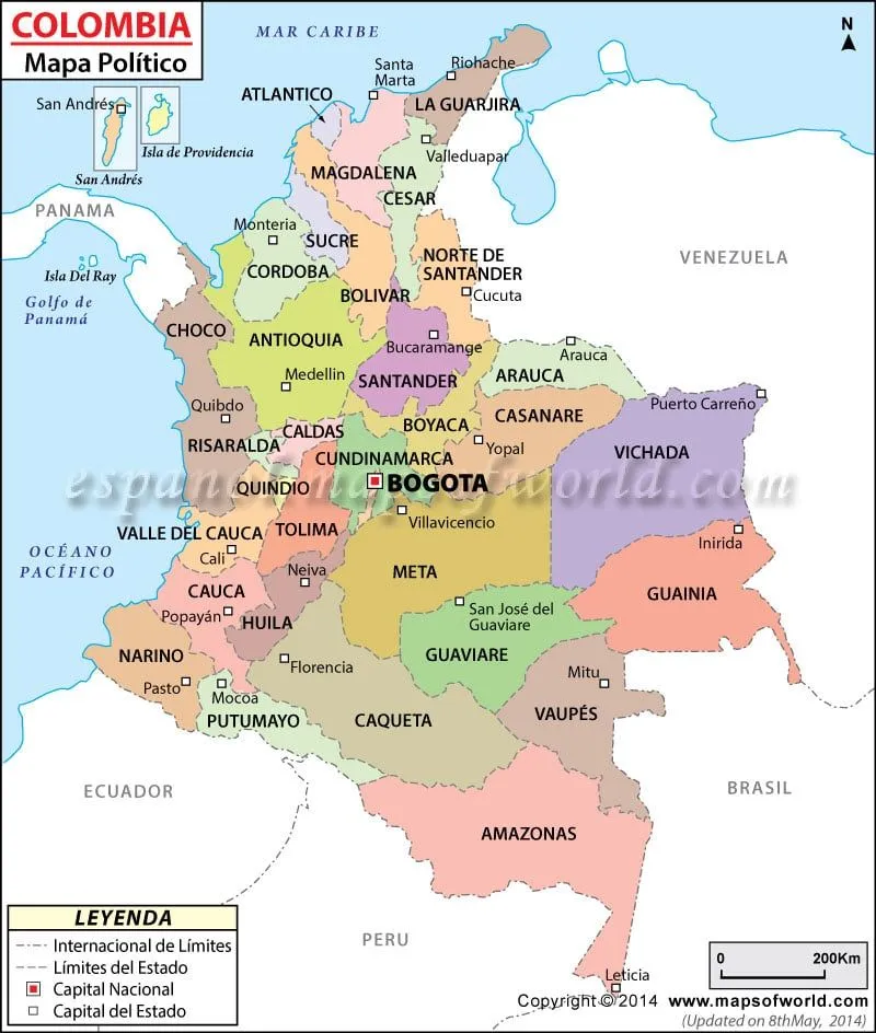 Mapa Politico de Colombia | Colombia Mapa