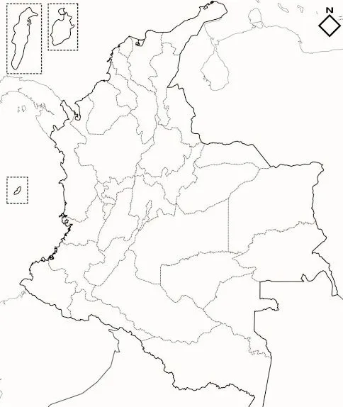 Mapa político mudo de Colombia para imprimir Mapa de departamentos ... Mapa político mudo de Colombia para imprimir Mapa de departamentos ...