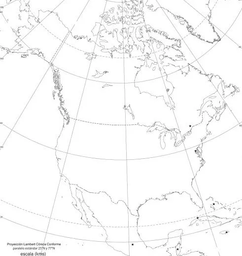 Mapa político mudo de América del Norte para imprimir Mapa de ...