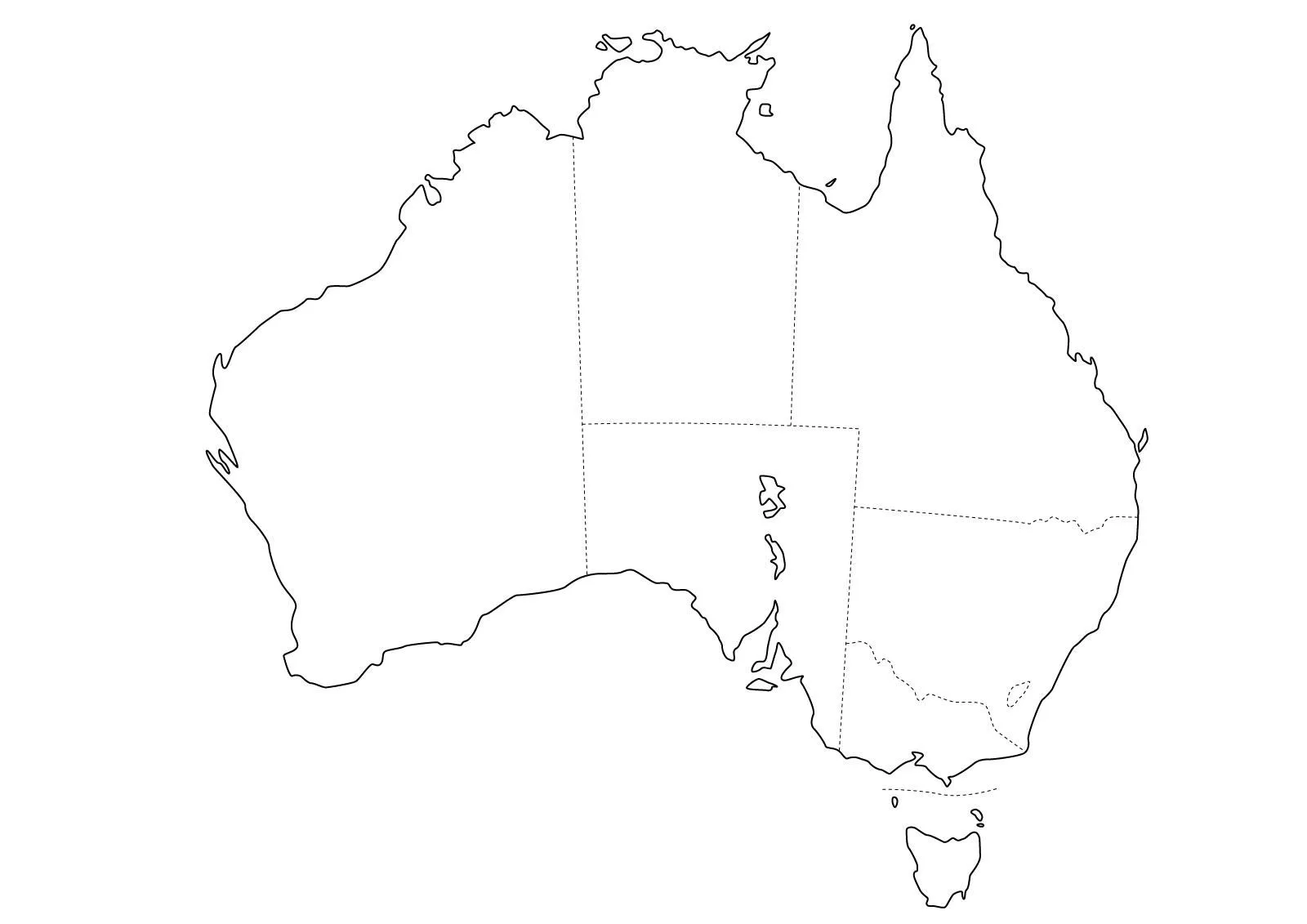 Mapa político mudo de Australia para imprimir Mapa de estados de ...