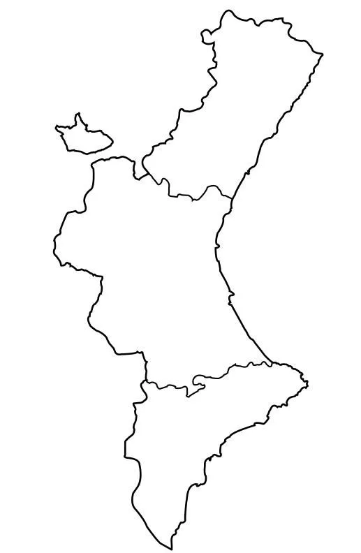 Mapa político mudo de la Comunidad Valenciana (Anaya) - Didactalia ...