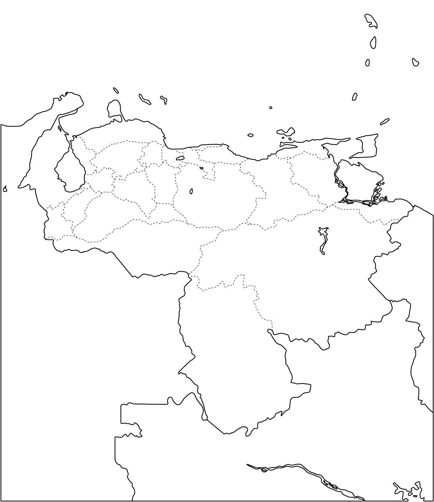 Mapa político mudo de Venezuela para imprimir Mapa de estados de ...