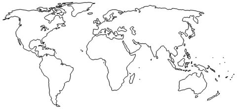 Mapa mundi a blanco y negro - Imagui