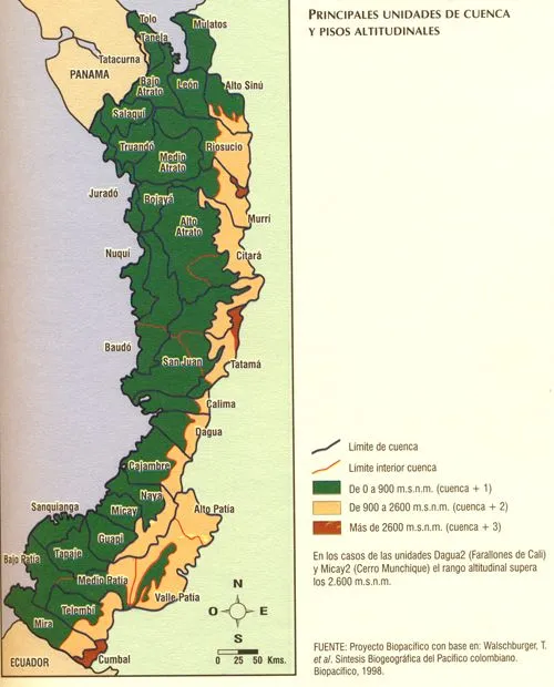 El mapa de la region pacifica con sus departamentos - Imagui