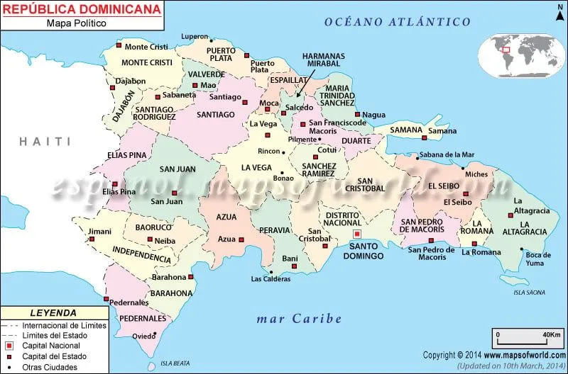 Mapa Republica Dominicana , Mapa de La Republica Dominicana