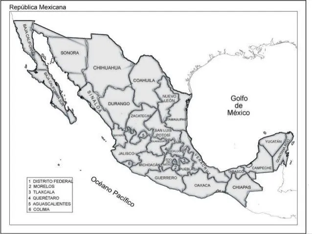 Mapa de la republica mexicana con division - Imagui