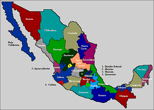 Mapa De La Republica Mexicana Con Division Politica Y Nombres A ...