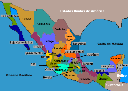 Mapa de la republica mexicana con capitales - Imagui