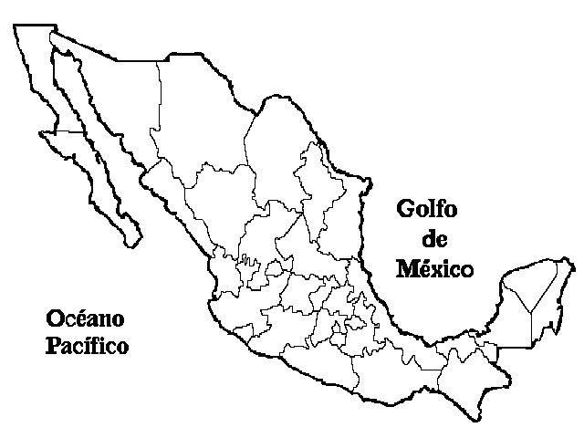 Mapa de la republica mexicana con nombres - Imagui