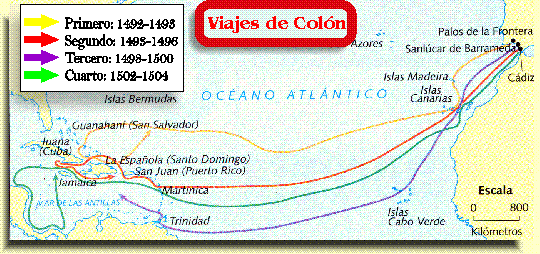 MAPA DE LAS RUTAS DE CRISTOBAL COLON - Imagui