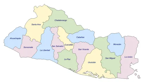 Mapa de El Salvador con sus departamentos - Mapa de El Salvador