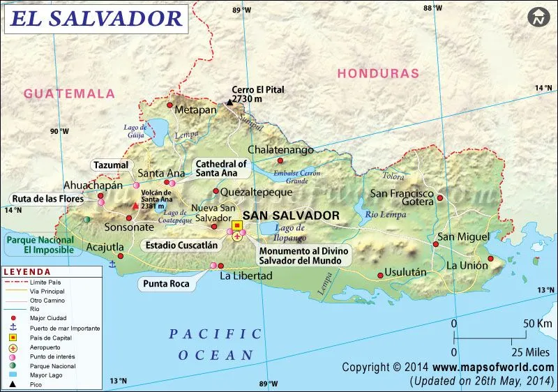 Mapa de El Salvador | Mapa El Salvador