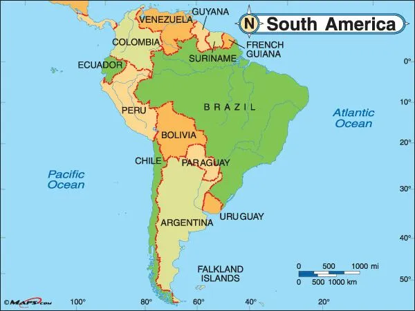Mapa de Sudamérica – Países América del Sur | Mapa-blog