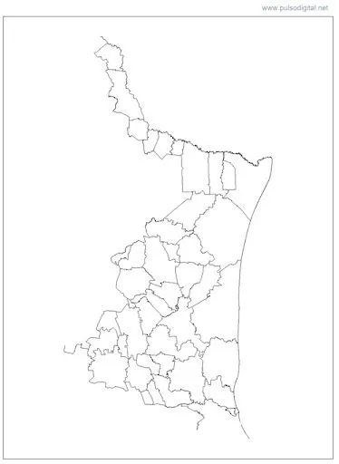 Mapa del Estado de Tamaulipas sin división municipal sin nombres ...