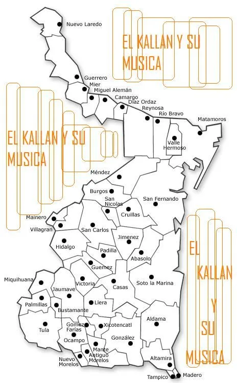 Mapa de tamaulipas con division politica y nombres - Imagui