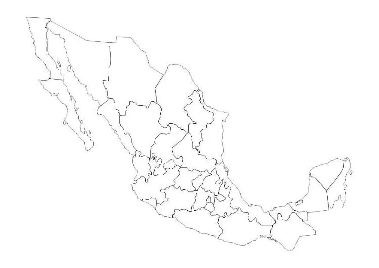 Mapa de MEXICO para colorear