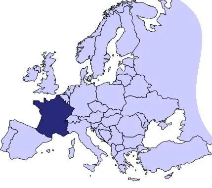 Mapa Ubicación de Francia en Europa