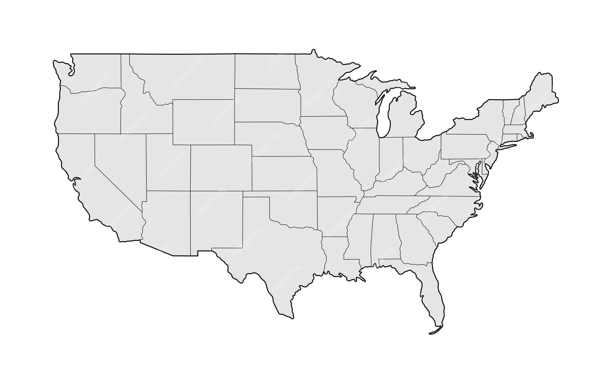 Mapa de estados unidos de américa en estilo gris aislado sobre fondo blanco  vector illustrationxa | Vector Premium