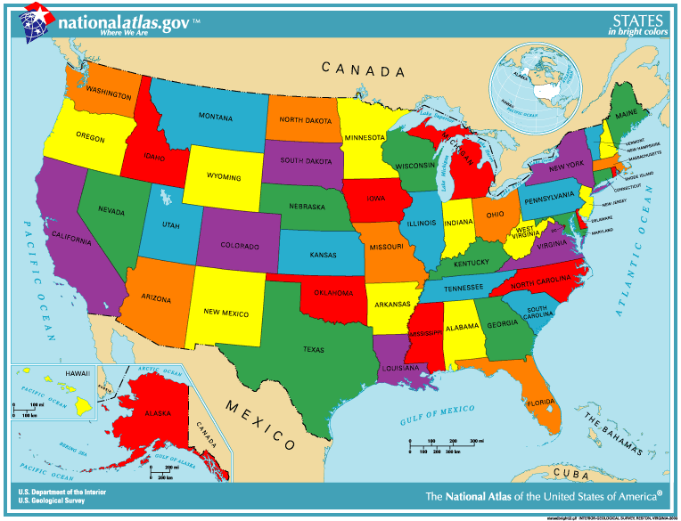 Mapa de estados unidos con nombre - Imagui