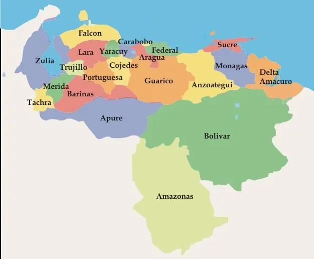 Mapa de venezuela para colorear - Imagui