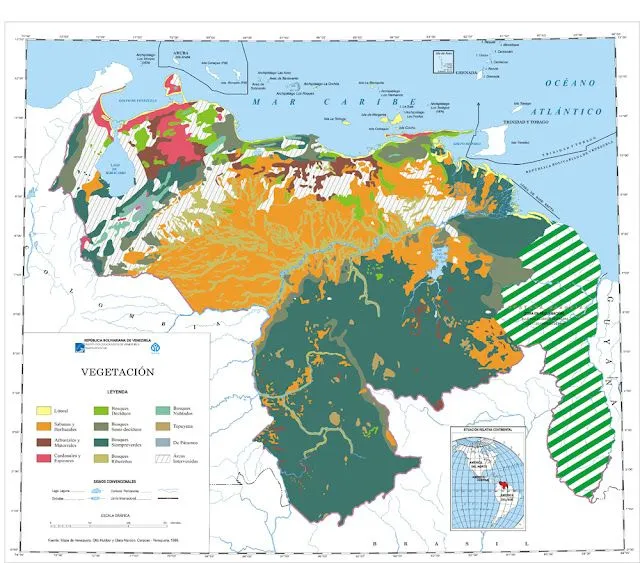 Mapa de venezuela con sus limites geograficos - Imagui