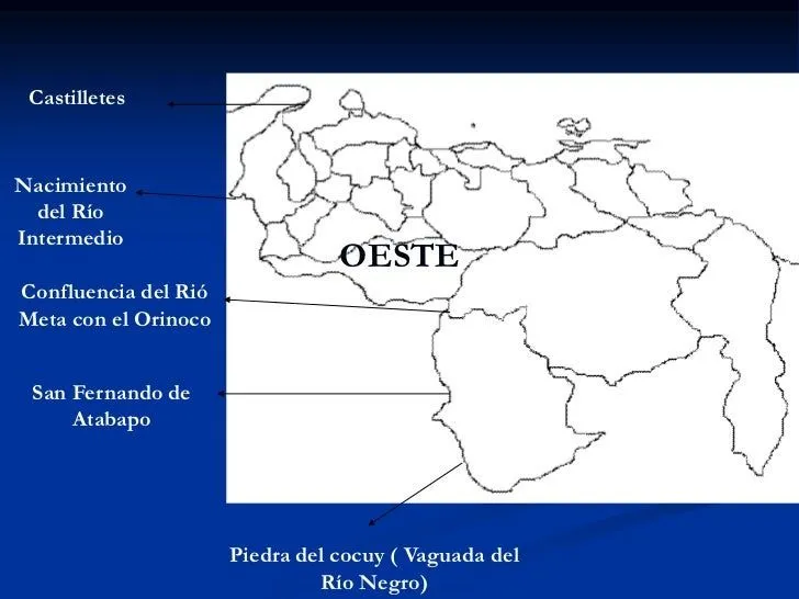 Mapa de venezuela con sus limites y puntos cardinales - Imagui