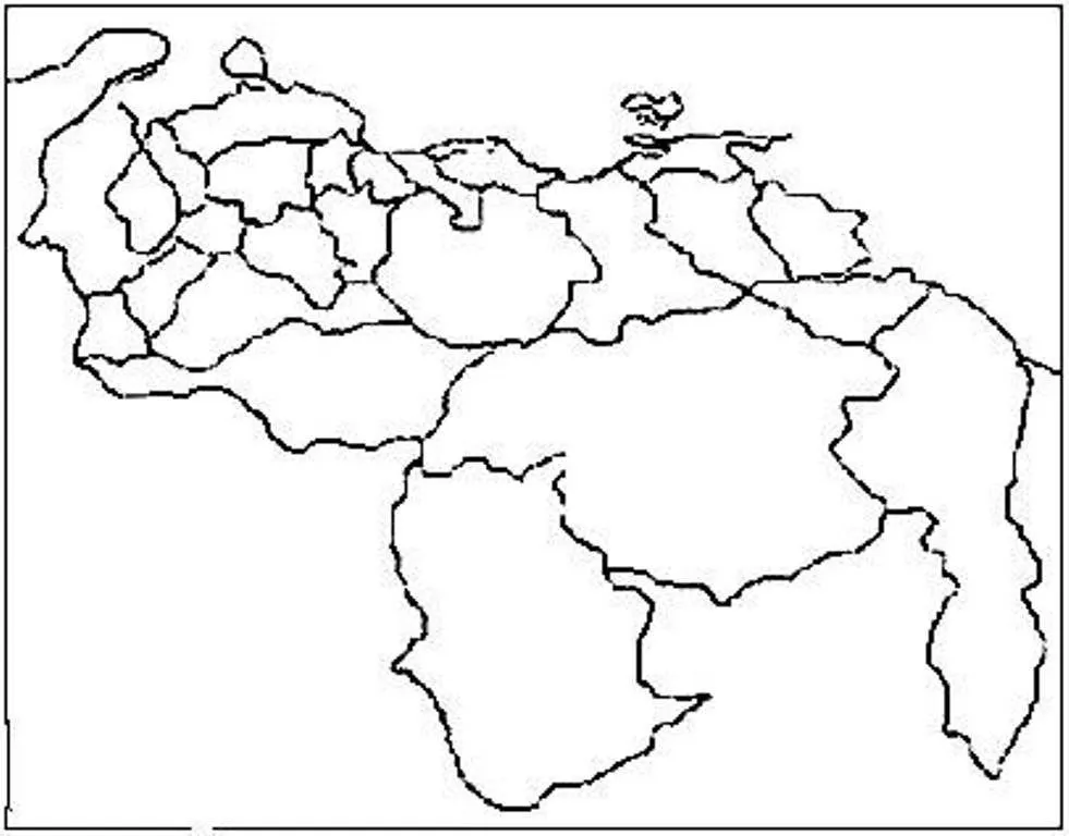 Mapa de venezuela, Mapa para colorear, Mapa dibujo